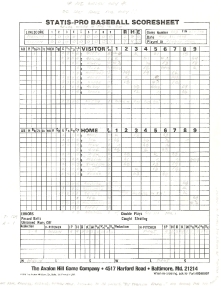 SP78 Game #643 Scoresheet - “Zimmer Hypes Out" - 2/11/93